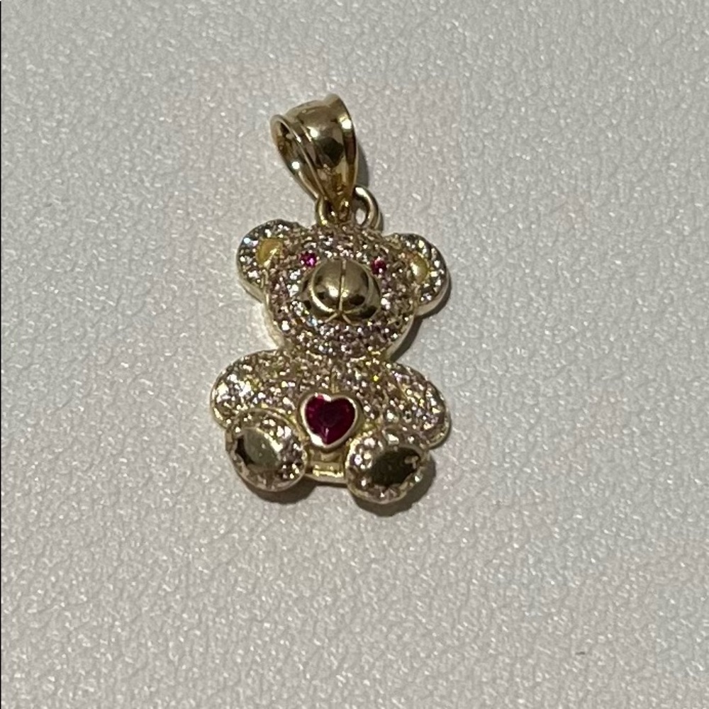 Real 10K Gold Teddy Bear Pendant